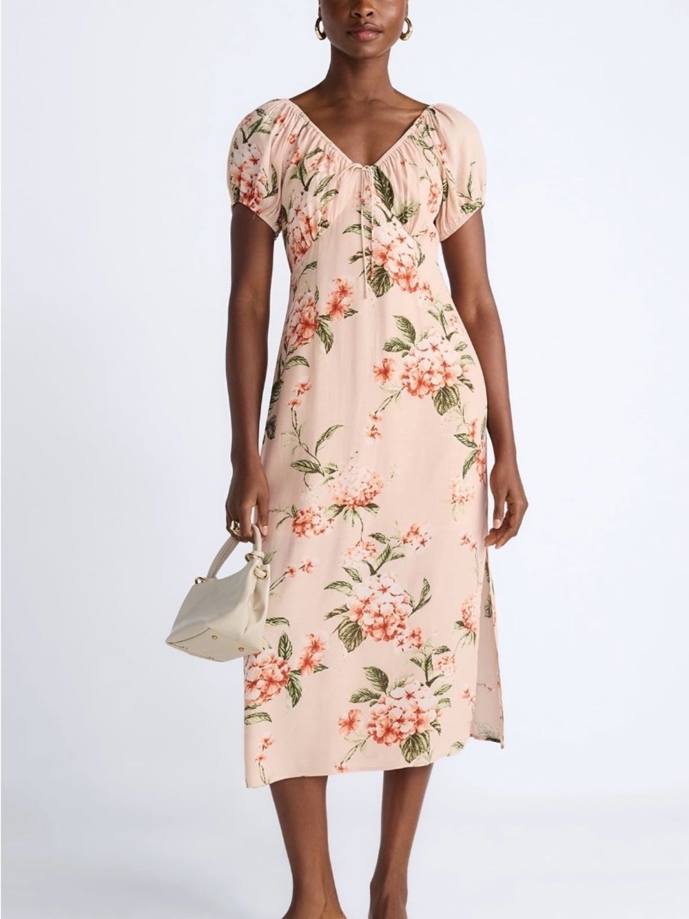 Scoop Women’s Plus Midi Puff Sleeve Dress